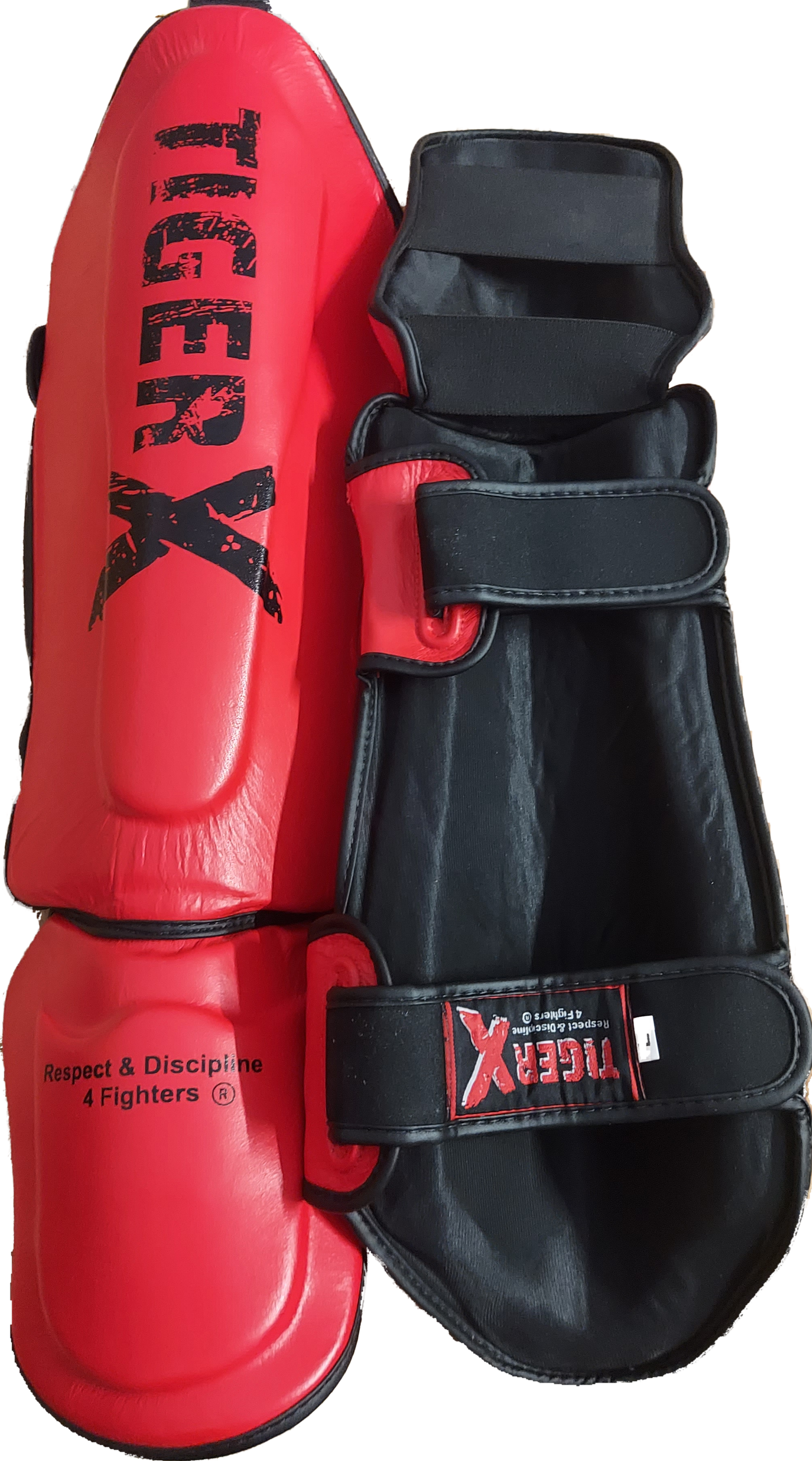 Protège Tibias Tiger-X Cuir V3 Rouge