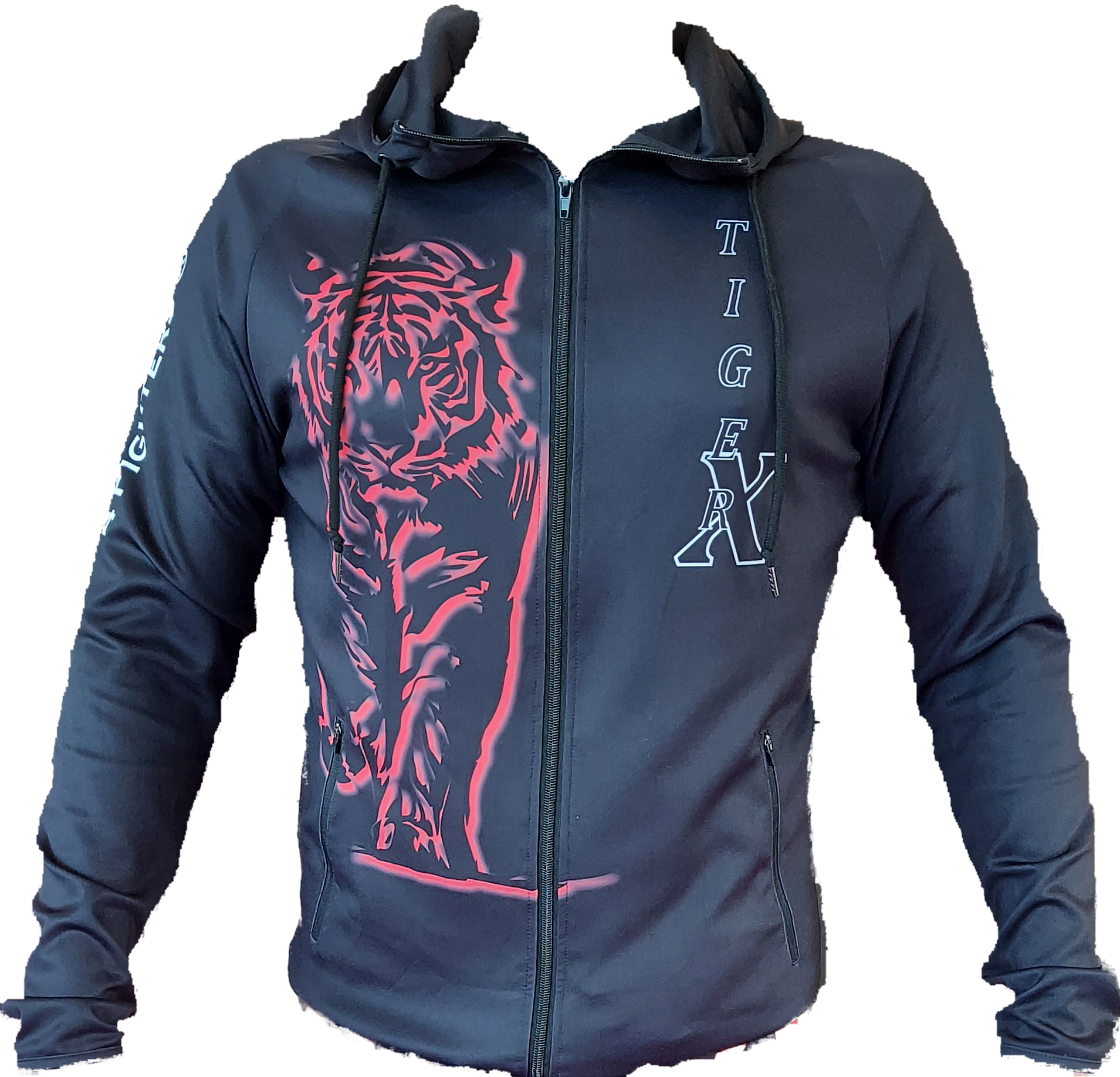 Sweat technique à capuche zip mixte Tiger-X 